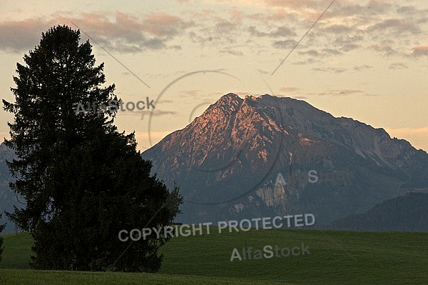 At sunrise in the Alps in Germany