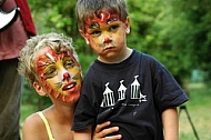 Children with face paintings