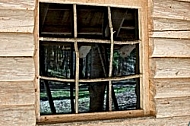 Window of a wood house