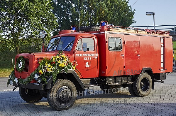 2015-08-08+09 Oldtimertreffen am Feuerwehrhaus Seeg, Bavaria, Germany,  Fire apparatus