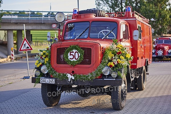 2015-08-08+09 Oldtimertreffen am Feuerwehrhaus Seeg, Bavaria, Germany,  Fire apparatus