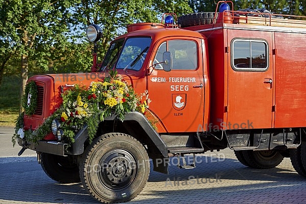 2015-08-08+09 Oldtimertreffen am Feuerwehrhaus Seeg, Bavaria, Germany,  Fire apparatus