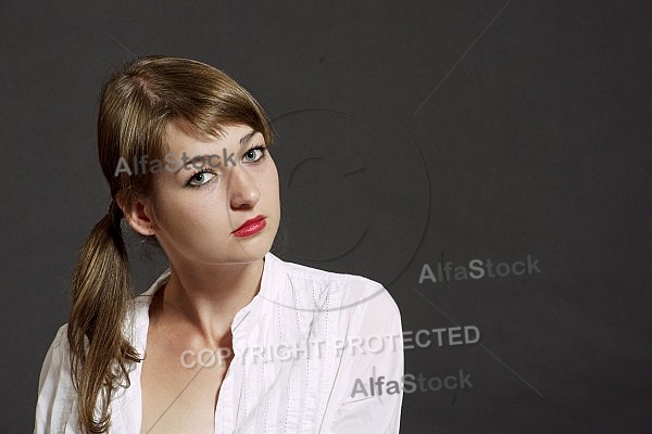 Beauty model girl, black background