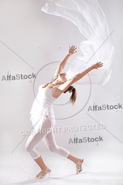 Beauty model girl, white background