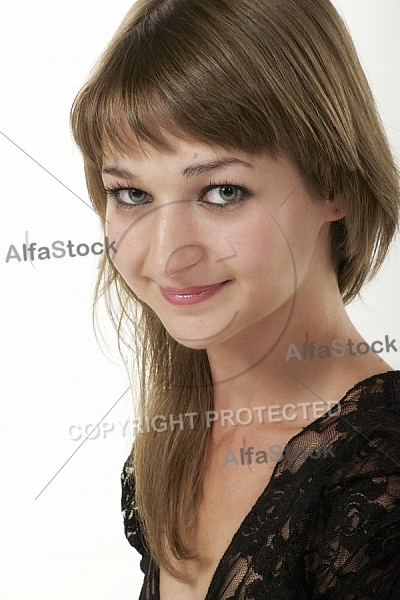 Beauty model girl, withe background