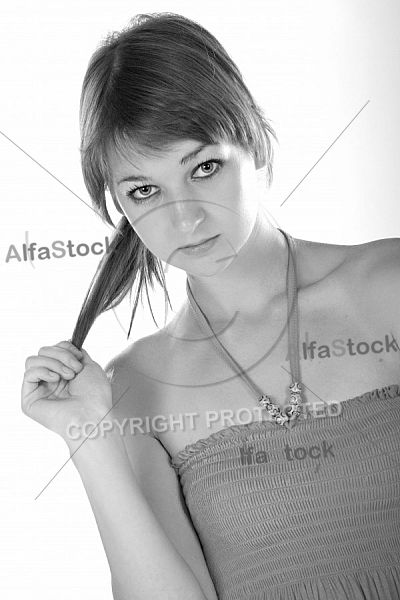 Beauty model girl, withe background