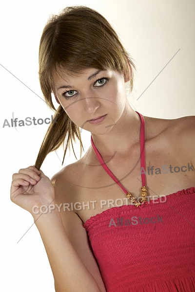 Beauty model girl, withe background