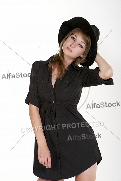 Beauty model girl, withe background