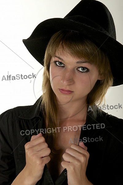 Beauty model girl, withe background