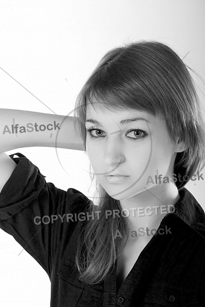 Beauty model girl, withe background