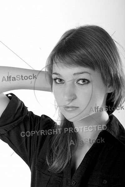 Beauty model girl, withe background