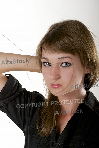 Beauty model girl, withe background