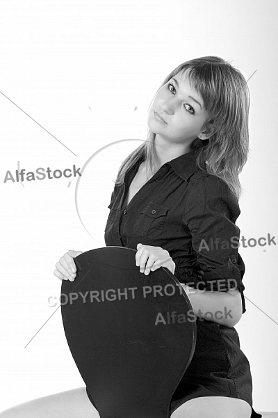 Beauty model girl, withe background