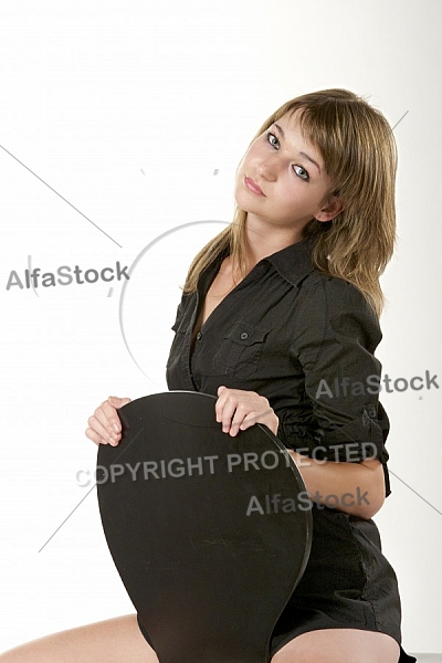 Beauty model girl, withe background