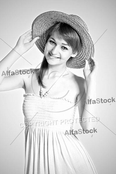 Beauty model girl, withe background