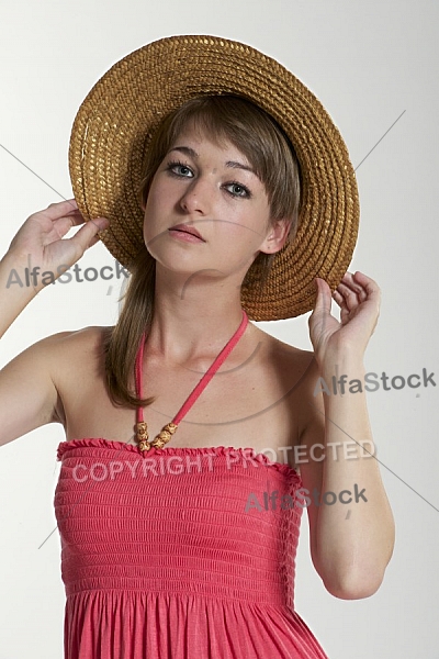 Beauty model girl, withe background