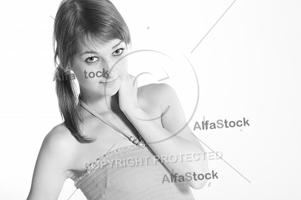 Beauty model girl, withe background