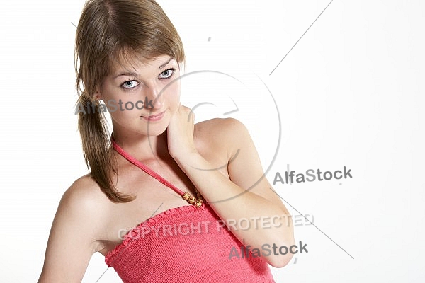 Beauty model girl, withe background