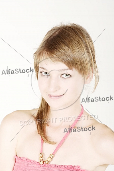 Beauty model girl, withe background