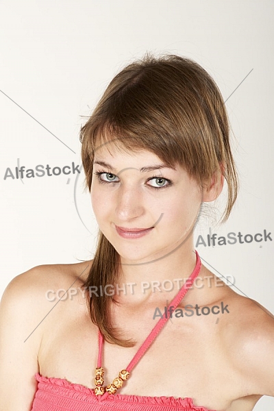 Beauty model girl, withe background