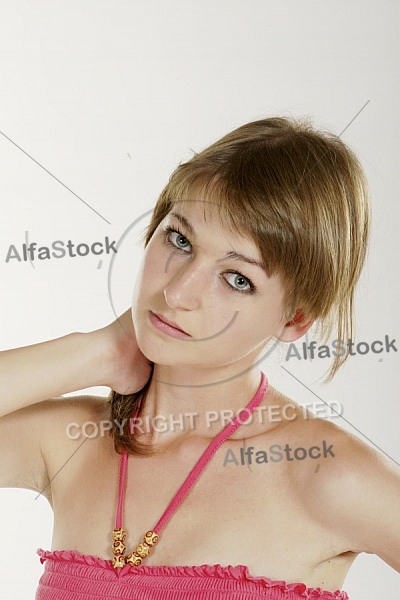 Beauty model girl, withe background