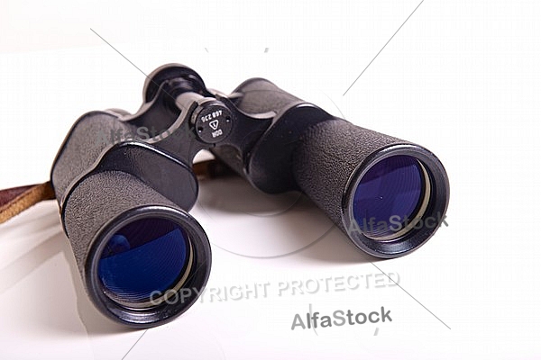 Binoculars, field glasses, binocular telescope