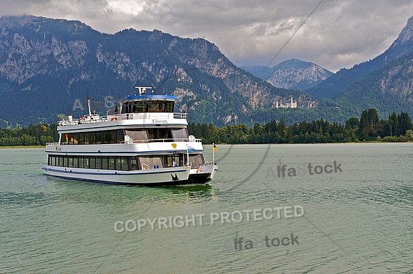 Boat on the Forggensee in Germany