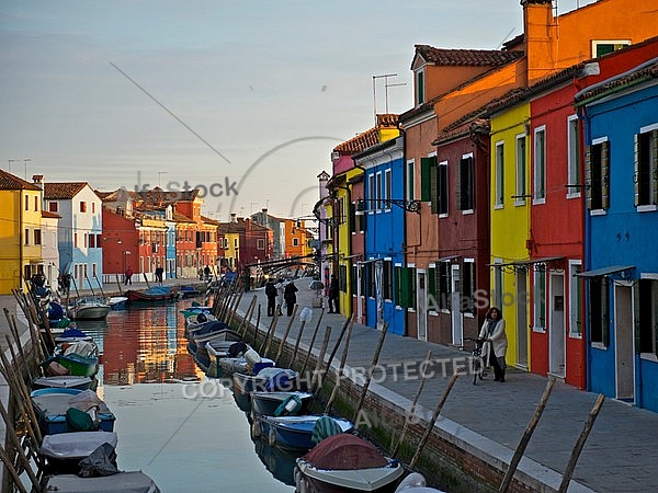 Burano in the Venetian Lagoon, Italy