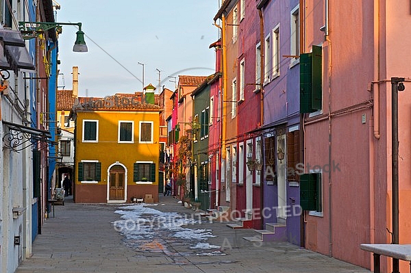 Burano in the Venetian Lagoon, Italy