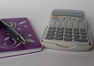 Calculator with booklet & pencil 