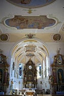 Church, Roßhaupten, Rosshaupten, Ostallgäu in Bavaria in Germany.