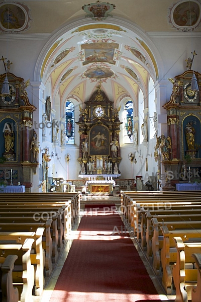 Church, Roßhaupten, Rosshaupten, Ostallgäu in Bavaria in Germany.