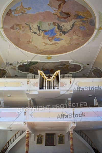 Church, Roßhaupten, Rosshaupten, Ostallgäu in Bavaria in Germany.