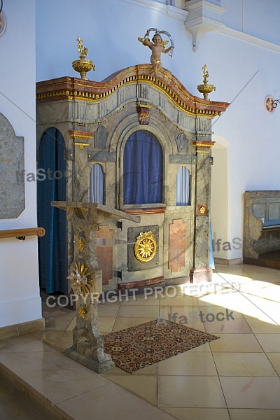 Church, Roßhaupten, Rosshaupten, Ostallgäu in Bavaria in Germany.