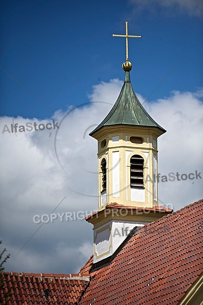 Church with clouds in the background