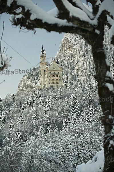 Famous Neuschwanstein Castle in Schwangau, Germany