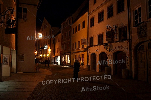 Füssen by night -  Old town in Bavaria, Germany