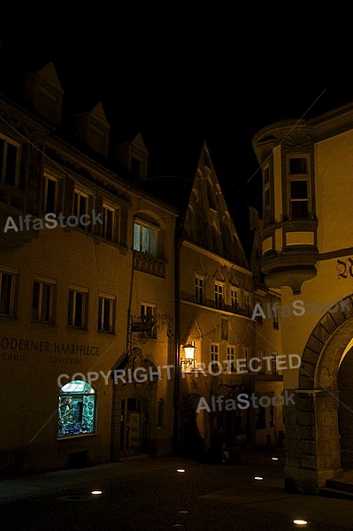 Füssen by night -  Old town in Bavaria, Germany