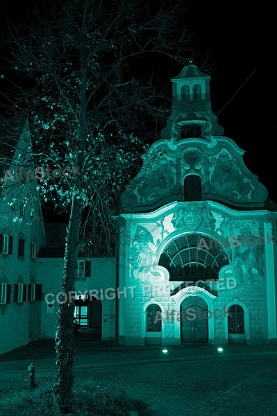 Füssen by night -  Old town in Bavaria, Germany