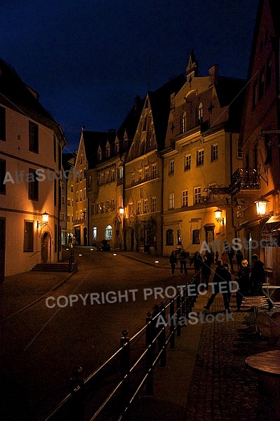 Füssen by night - Old town in Bavaria, Germany