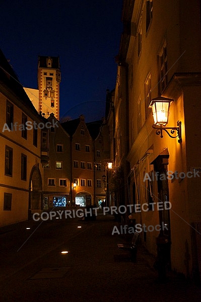 Füssen by night - Old town in Bavaria, Germany