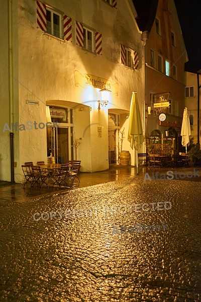 Füssen by night - Old town in Bavaria, Germany