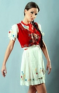 Girl with brown hair and national costume