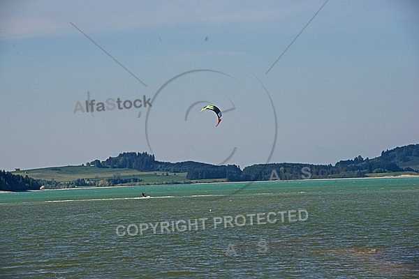 Kitesurfing, Forggensee, Bavaria, Germany