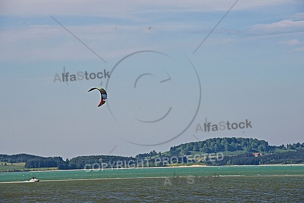 Kitesurfing, Forggensee, Bavaria, Germany