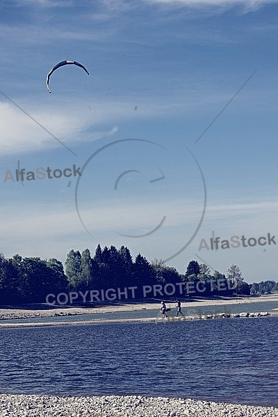 Kitesurfing, Forggensee, Bavaria, Germany