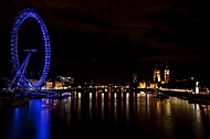 London by night, London Eye, UK