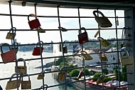 Love padlocks, Friedrichshafen,  Lake Constance, Germany