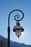 Old style street light with lamps near the Hohenschwangau