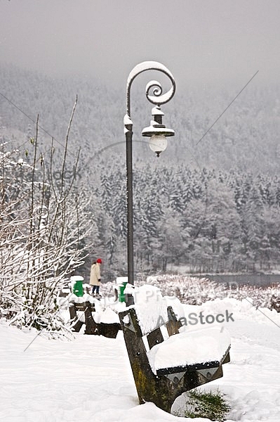 Old style street light with lamps near the Hohenschwangau